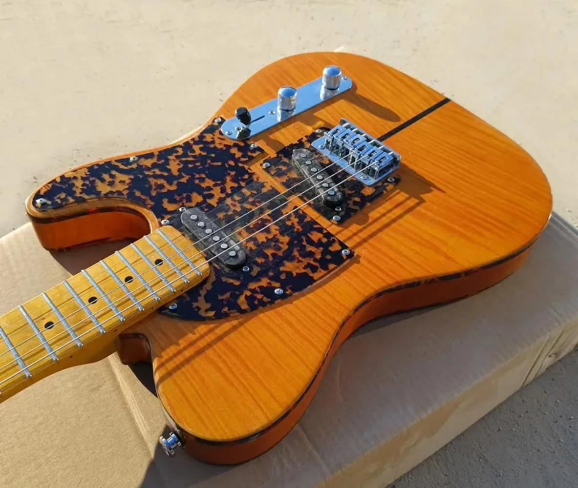 Guitarra 2026 Hot Sale Prince HS Anderson & Hohner Madcat Mad Cat con tapa de arce flameado ámbar y guardapalos y cuerpo de leopardo