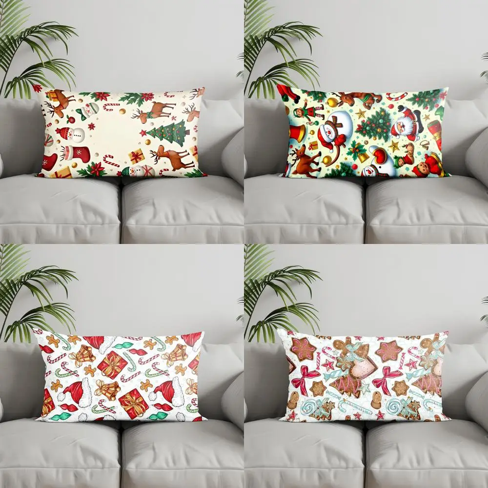 ديكور المنزل عيد الميلاد ديلايت نمط المخدة مناسبة ل أريكة غرفة نوم سيارة وسادة غطاء وسادة وسادة الظهر المستطيلة