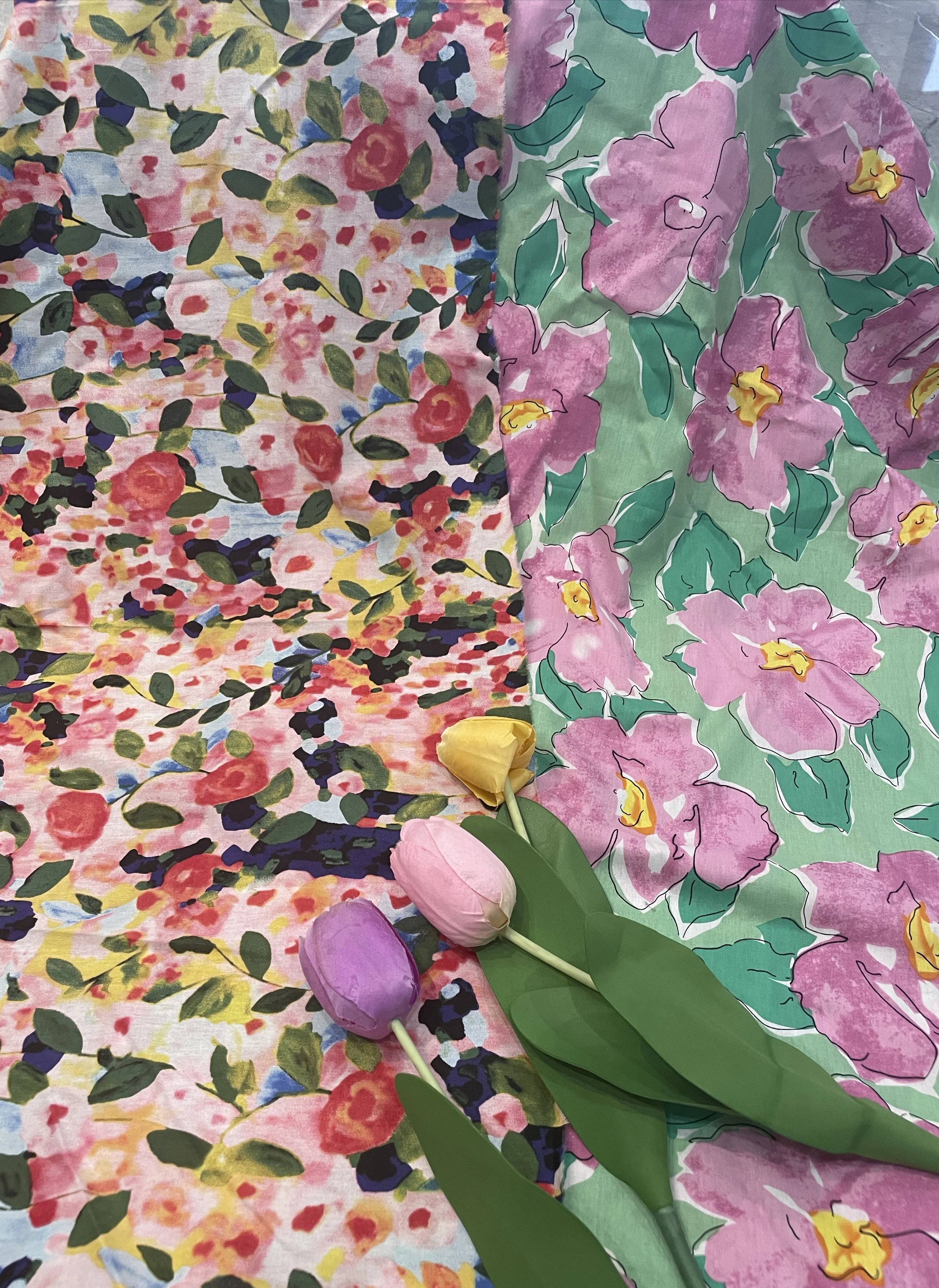 145x50cm neue pastorale Ölgemälde Blume Digitaldruck Stoff, Kinder kleid Cheong sam Tasche Home Wear Stoff – Detail 2