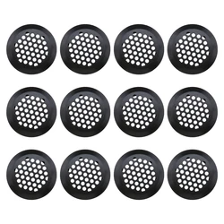 12pcs Round Cabinet Air Duct Vent Dia.35mm Steel Louver Mesh Hole Plug Decoration Cover Wardrobe Grille Ventilation Systems