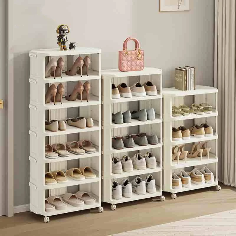 Simple Shoe Rack Door Household Cleat Small Narrow Shoe Cabinet Dormitory Rental House Durable Multi-Layer Dust Shoe Rack