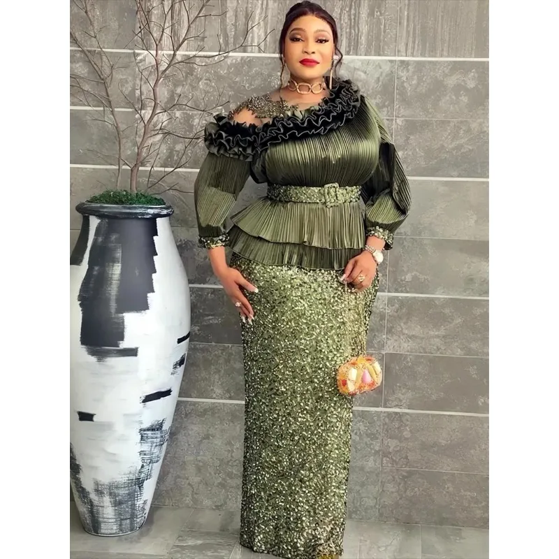 

Африканские вечерние платья больших размеров для женщин, длинное платье макси с пайетками Дашики, элегантное мусульманское свадебное вечернее платье в Турции, новинка 2026 года