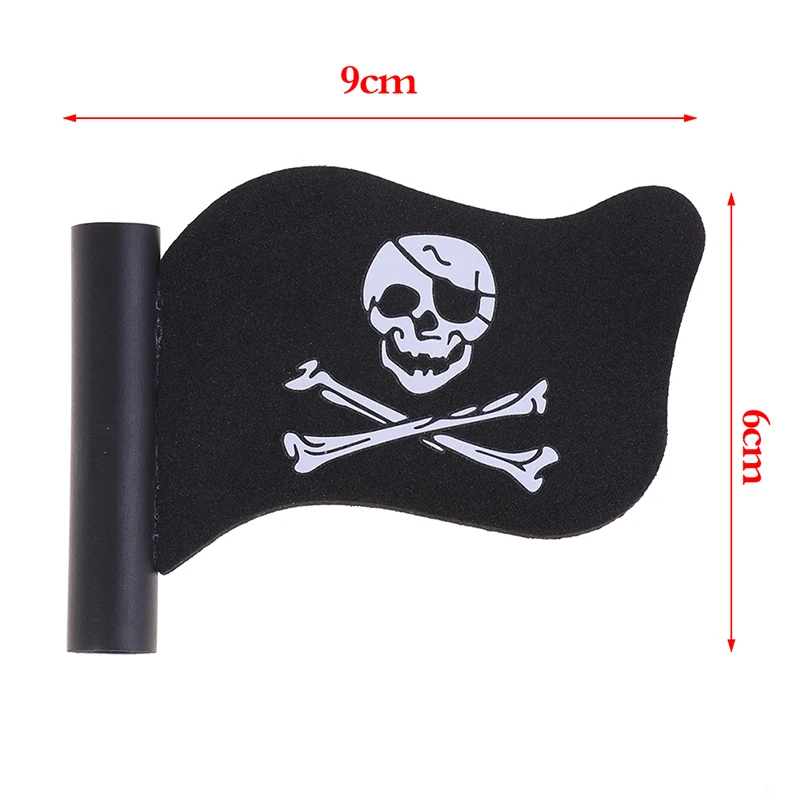 1PC Fit Auto Antenne Ball Schwarz Jolly Pirate Flagge Antenne Stift Topper Decor Auto Außen Zubehör Für Die Meisten Fahrzeuge
