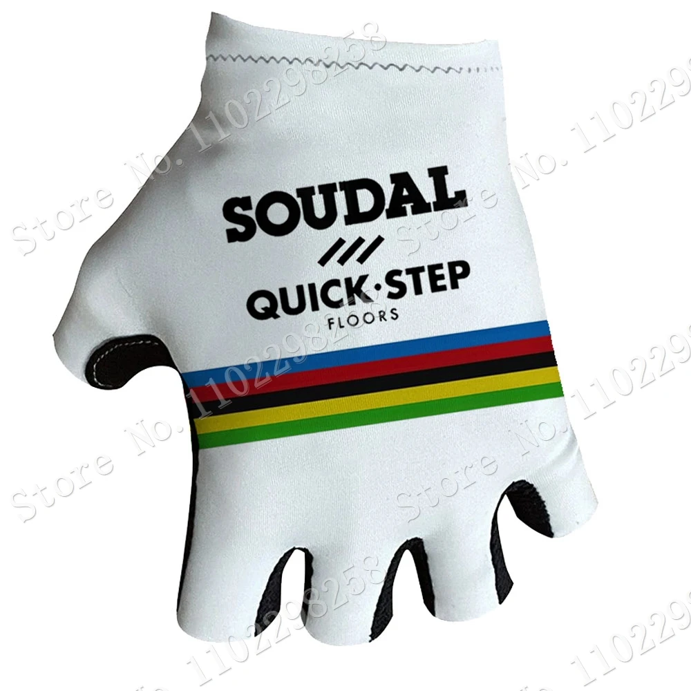 Team Soudal Quick Step 2023 Cycling Gloves Men Bicycle Gel Half Finger Gloves One Pair Size M-XL Guante Ciclismo Gant cyclisme