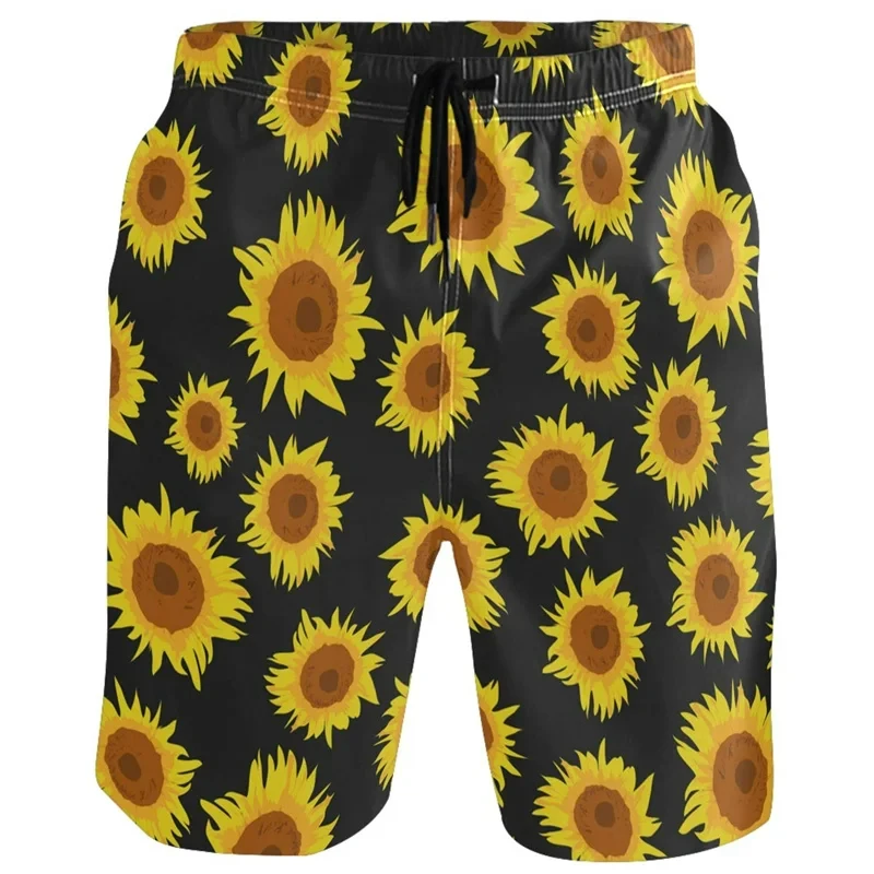 Short imprimé Krasno3d pour homme, pantalon court de plage cool, orang-outan mignon, tendance de la mode estivale, short de planche à motif tournesol de rue