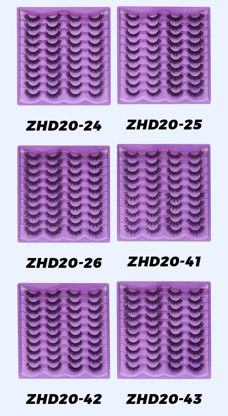 DINGSEN 20 Paar 3D-Wimpern aus Kunstnerz, dicke, wiederverwendbare Wimpern, flauschige Wimpern, Cosplay, Schönheits-Make-up, falsche Wimpern – Detail 10