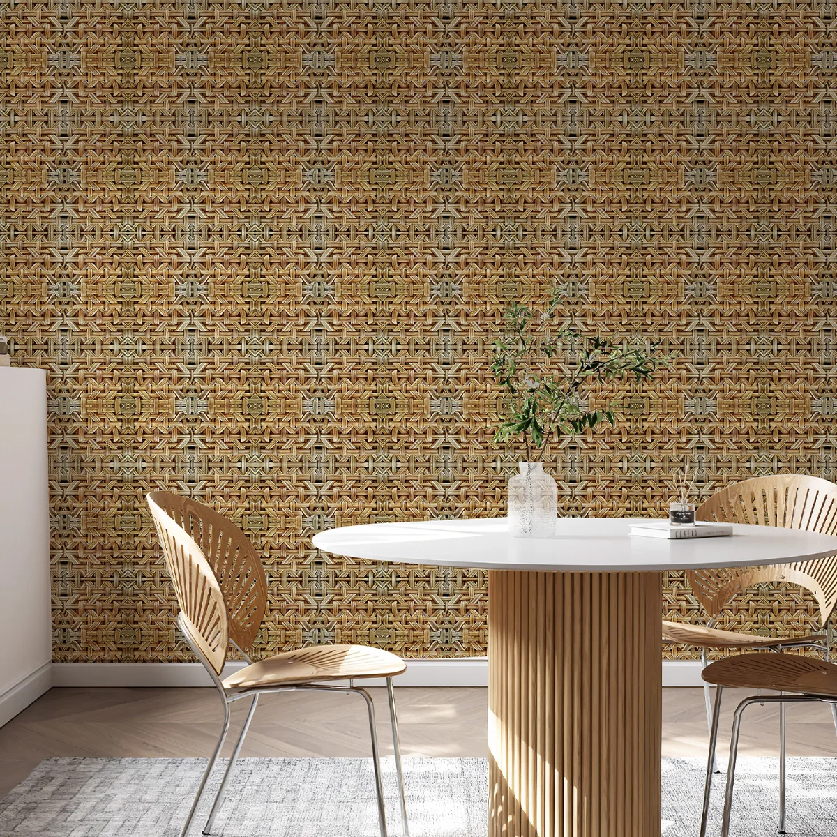 

Классические обои из ротанга, коричневые самоклеящиеся виниловые настенные обои, натуральные водонепроницаемые наклейки на мебель, шкаф
