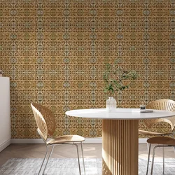 Classic Peel And Stick Rattan Wallpaper Brown Self Adhesive Vinyl Wall Decor Natural Waterproof Furniture Cabinet Sticker