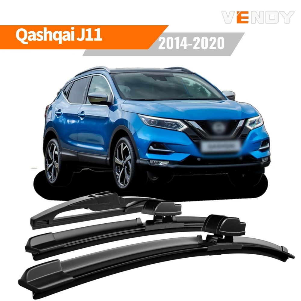

1set Front & Rear Windshield Wiper Blades Windscreen Wipers For Nissan Qashqai 2014-2020 Rubber Brushes Car Accessories Refills
