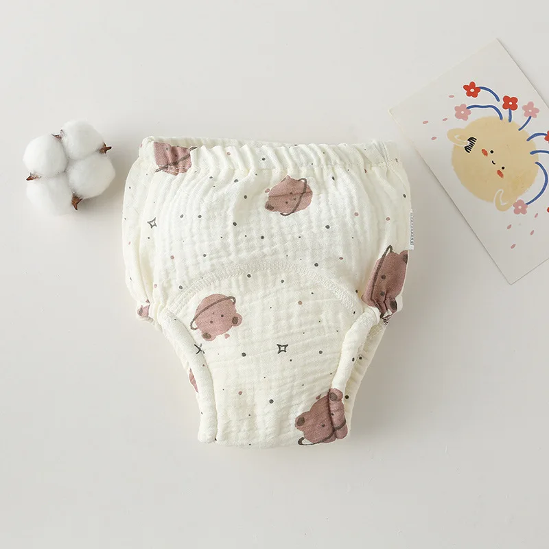 Washable Baby Training Pants Cotton Diapers Bubble Gauze Nappy Breathable Reusable Children's Underwear Toddler Cloth Diapers