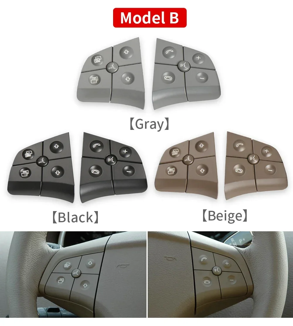 2Pcs Auto Multi-funktion Lenkrad Tasten Kit Für Mercedes Für Benz W164 GL ML Klasse 2006-2009 w251 R Klasse 2006-2009 W245 – Detail 4