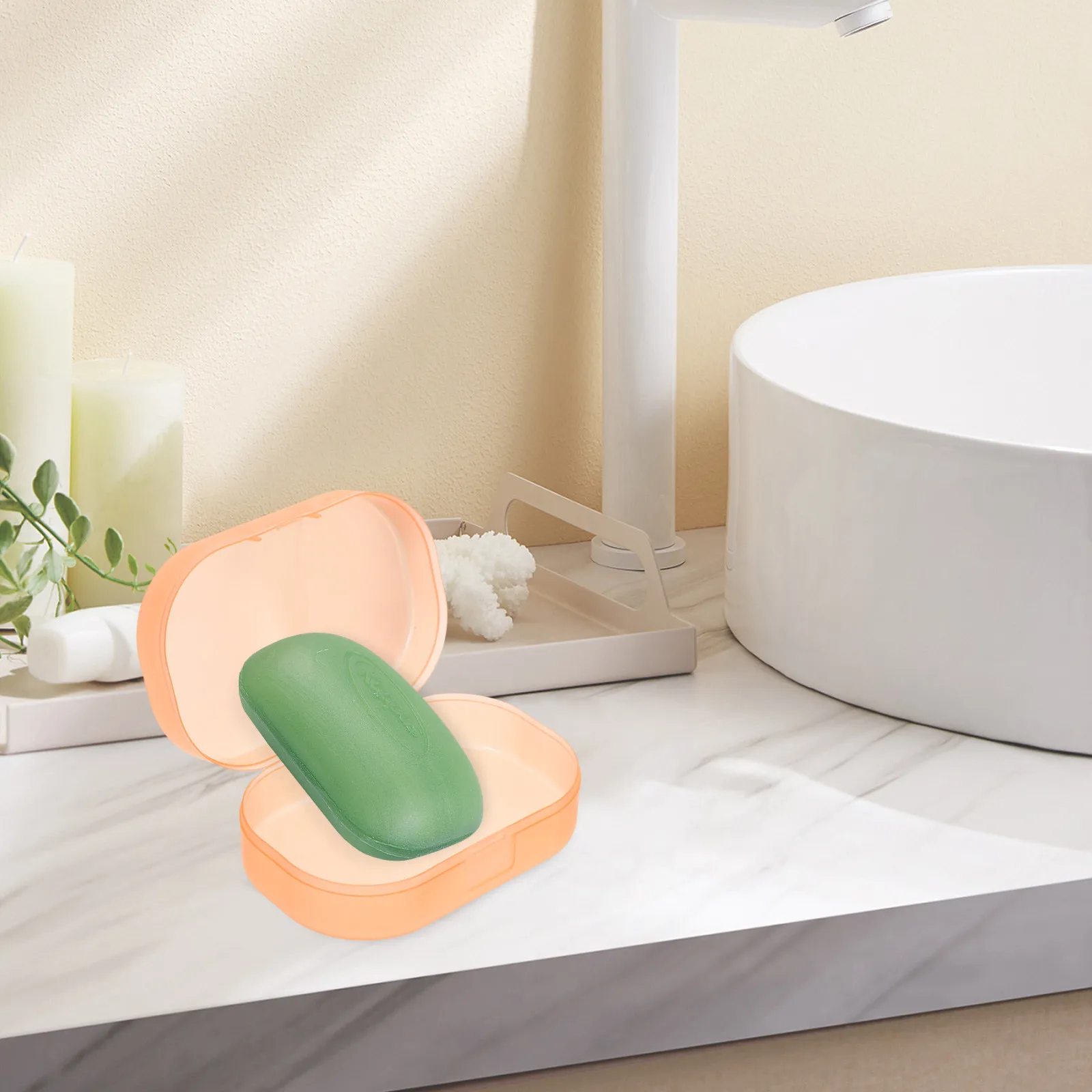 

Контейнер для мыла с крышкой, компактный размер для путешествий и использования на открытом воздухе, держатель для кускового мыла, губка для впитывания воды, стильный дизайн, для ванной комнаты