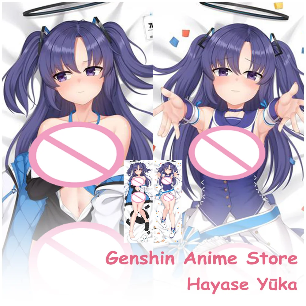 Cartoon Hayase Yuka Body Dakimakura Cover Anime Dubbelzijdig Gedrukt Blauw Archief Hayase Yuka Kussensloop Cosplay Props
