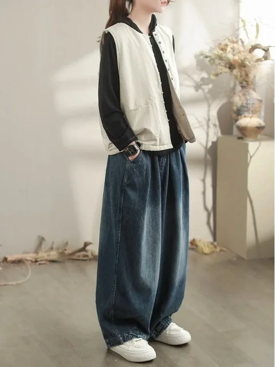 

Slimming Fce Lined Vest Jaet Women's Lightweight Autumn Winter New Sle Loose Casual Outerwear oulder Bared Top