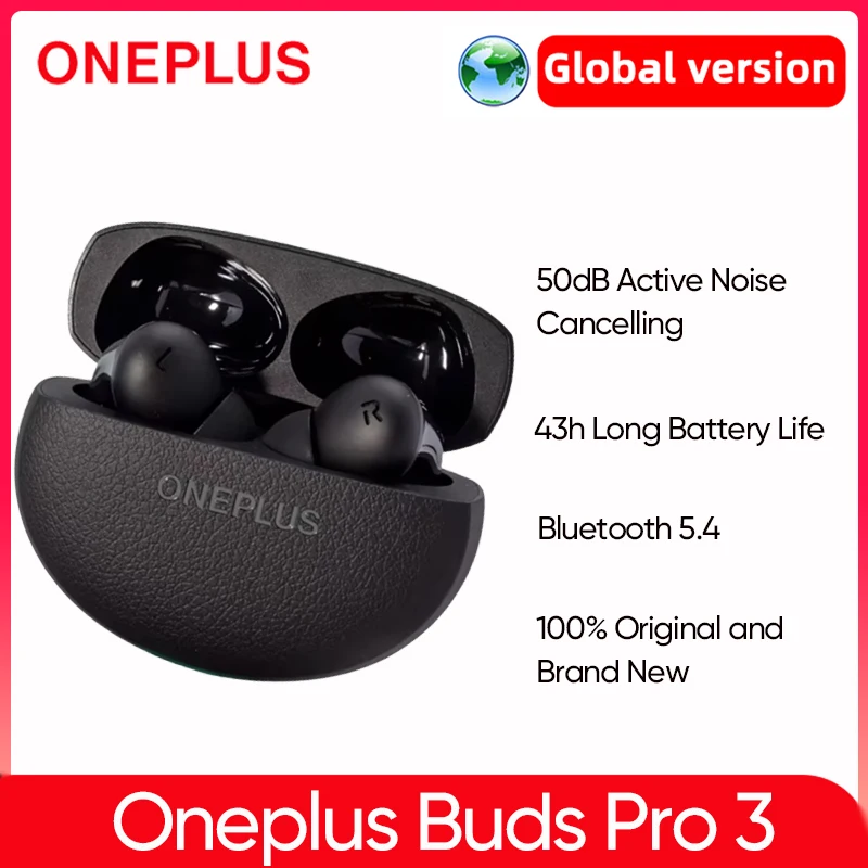 Global Version Oneplus Buds Pro 3 TWS Bluetooth Earphone 50dB Active Noise Canceling 43h Battery Life Bluetooth 5.4 IP55 AAC SBC