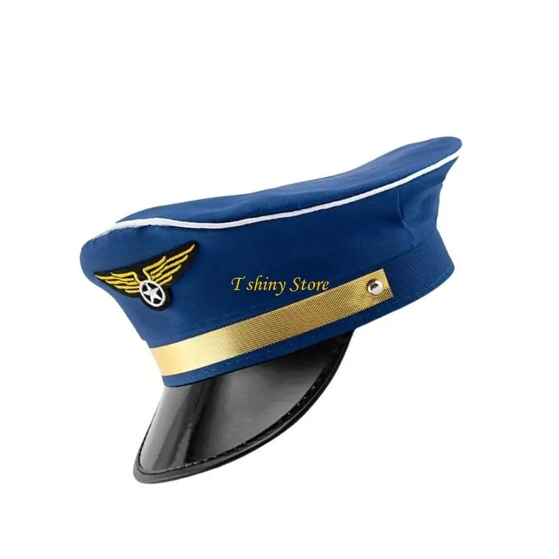 N58F Militaries Flatted Hats Adult Yachts  Militaries Captain Hats Captain Navies Marine Hat for Daily Wear and Outdoor