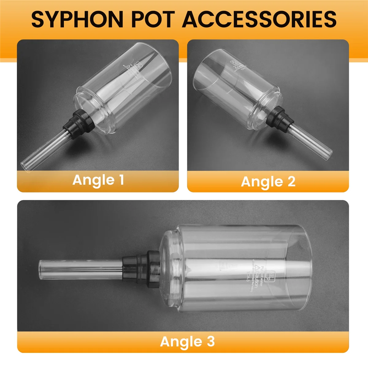 FUCQZ Accesorios para ollas de sifón de café TCA-3/5 tazas Reemplazo de piezas de cafetera de recipiente de vacío de sifón de vidrio de alta calidad(A)