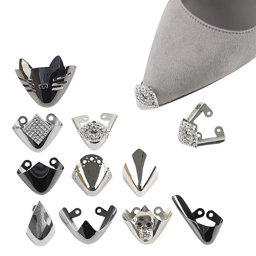 1 Pair Fashion Shiny High Heel Shoes Toe Protection Elegant Metal Material Shoes Clips for Decor Shoe Broken Repair Accessories