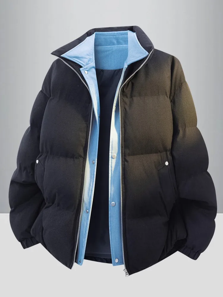 

Men's Thickened Warm Stand Collar Bread Style Cotton Jacket Fashionable Versatile Winter Outerwear Standard Fit CleanFit
