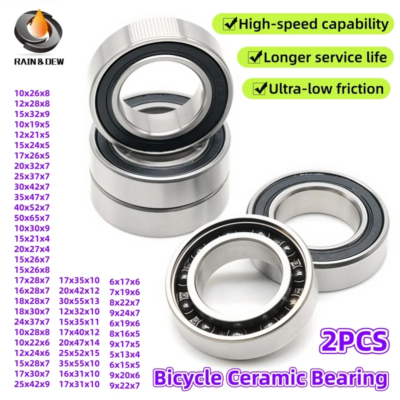 2 Stück 15267RSCB 15x26x7mm Hybrid-Keramiklager ABEC-9 Fahrrad-Innenlager Ersatzteile Si3N4 Kugellager 606 607 608 6000 6001
