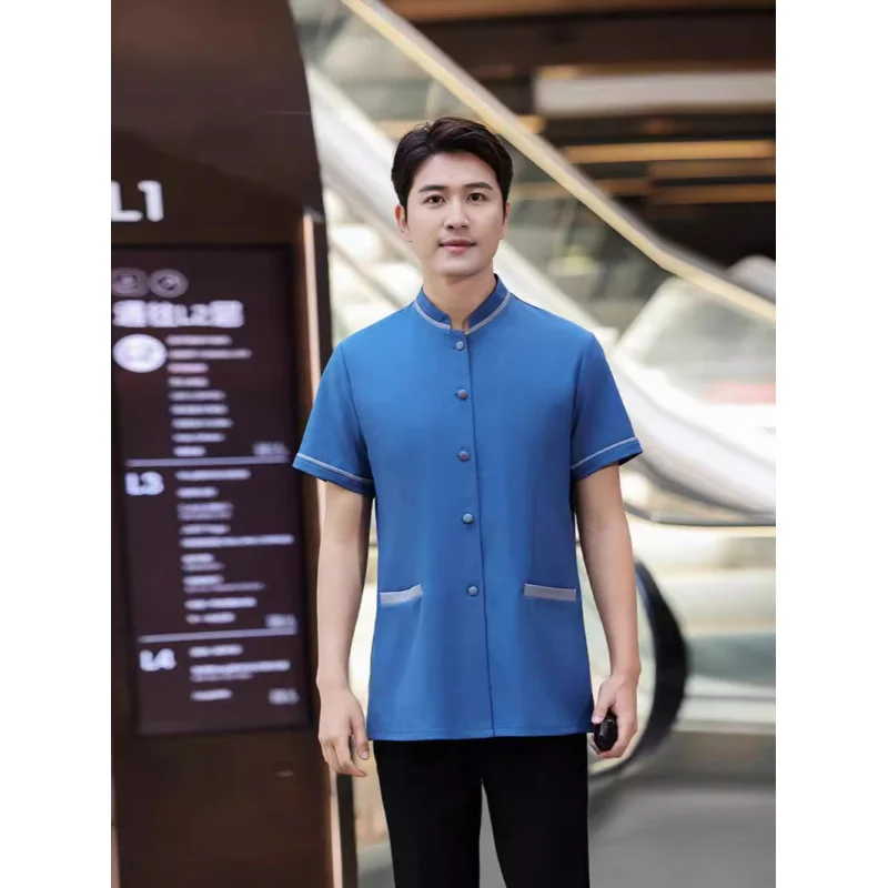 Property Hotel Room Cleaner Aunt Work Clothes Short Sleeve Summer Sales Department Shopping Mall Housekeeping Hospital Work Clot