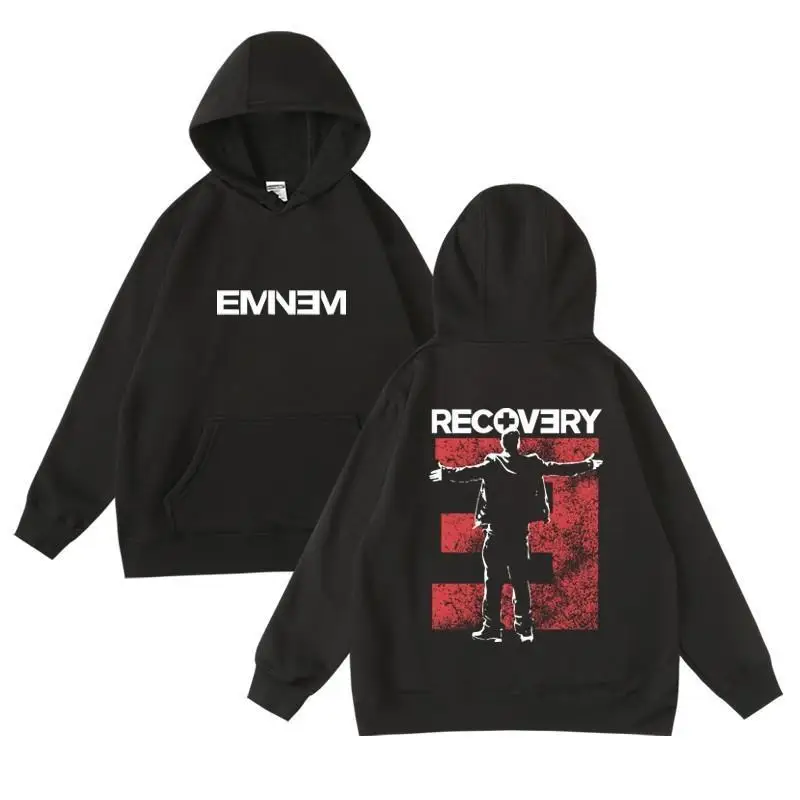 2025 Eminem Women Fashion Hoodies Print Pullover Hooded Music Rapper Hip Hop Joggers Singer Fleece Sweatshirt for Fans Men Tops