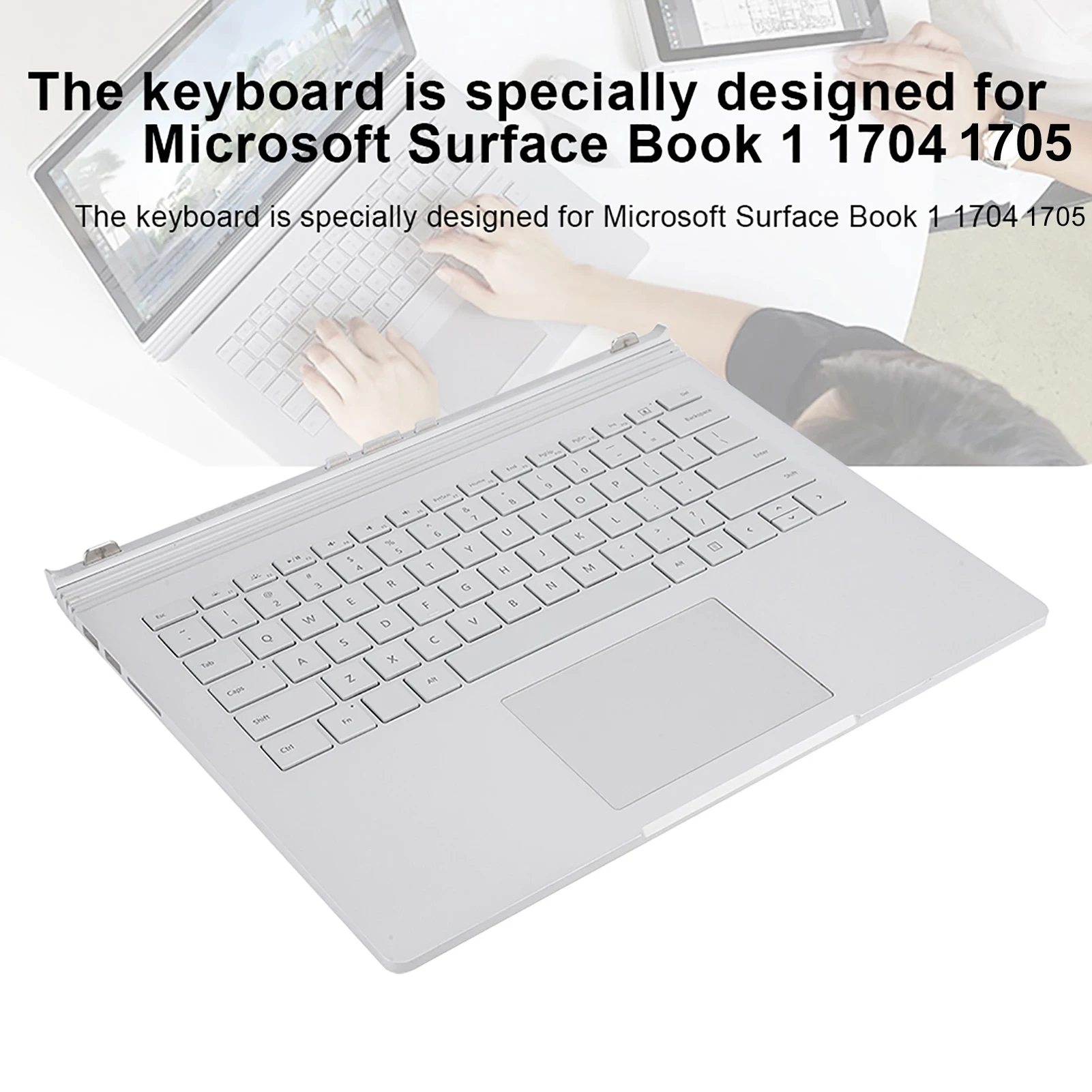 

Многофункциональная сменная клавиатура для Surface Book 1 1704 1705, серебристая, для ноутбука, клавиатуры Surface Book