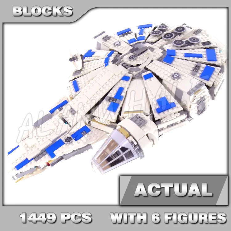 1449pcs Space Plan Classic White-Blue Falcon Spaceship Opening Hull Plates 10915 Building Blocks Toy Compatible With Model