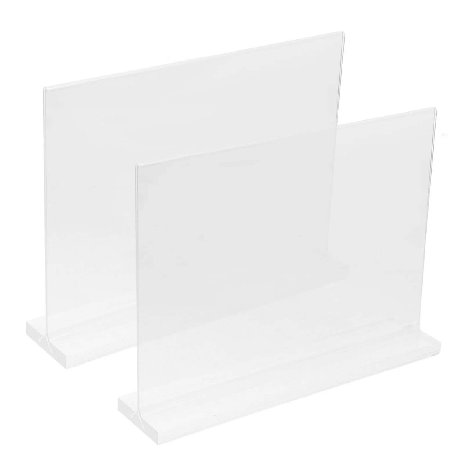 2 Pcs Sign Stand Table Top Holder Clear for Display Ad Acrylic Free Standing Universal
