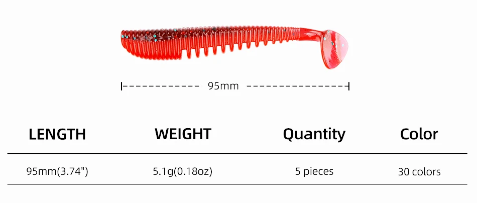 MEREDITH Awaruna Fishing Lures 8cm 9.5cm 13cm Artificial Baits Wobblers Soft Lures Shad Carp Silicone Fishing Soft Baits Tackle