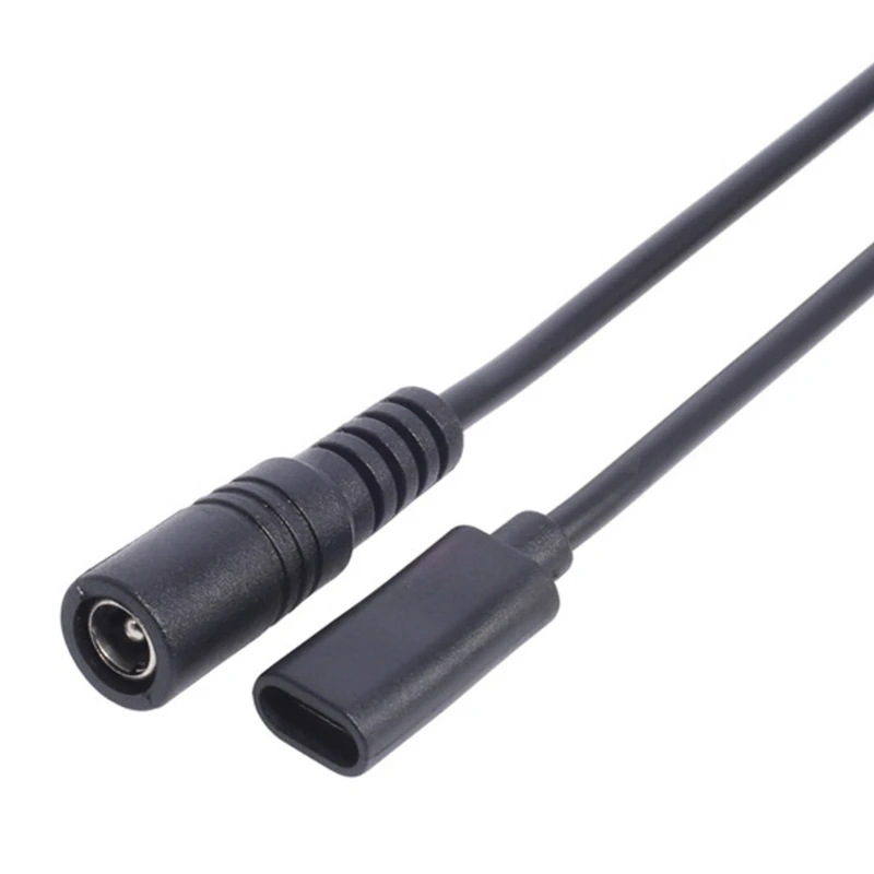 

Type-C Female to 5.5x2.1 Female Cable 5521 to Type-C Connector Power Supply Cord 5.5x2.1mm Adapter USB Type C Converter