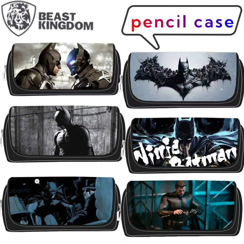 BeastKingdom Batman caja de papelería creativa de alta estética de gran capacidad impresa estuche de lápices con cremallera para niños y niñas estudiantes