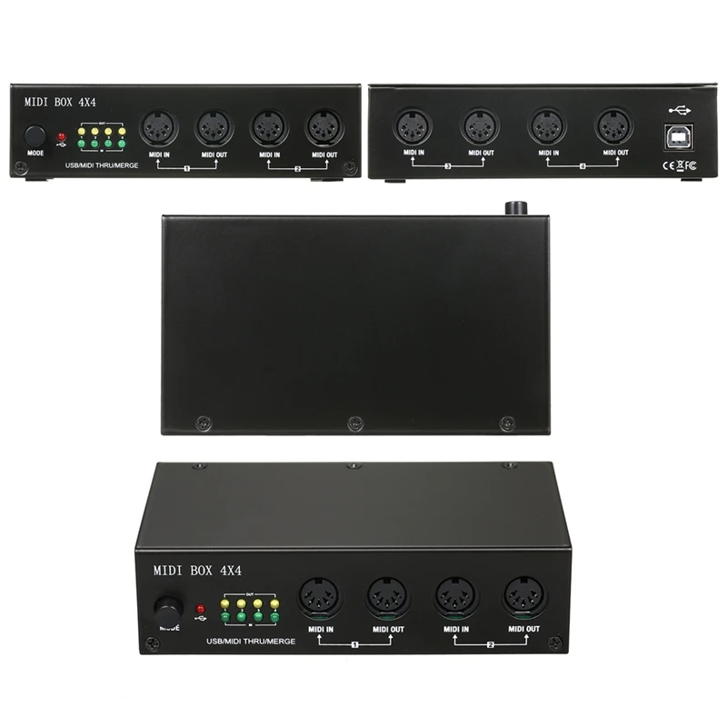 Um4x4 USB MIDI Interface 4 In /4 Out 64 MIDI Channels 4I/4O + Merge 2I4o MIDI Box 4X4