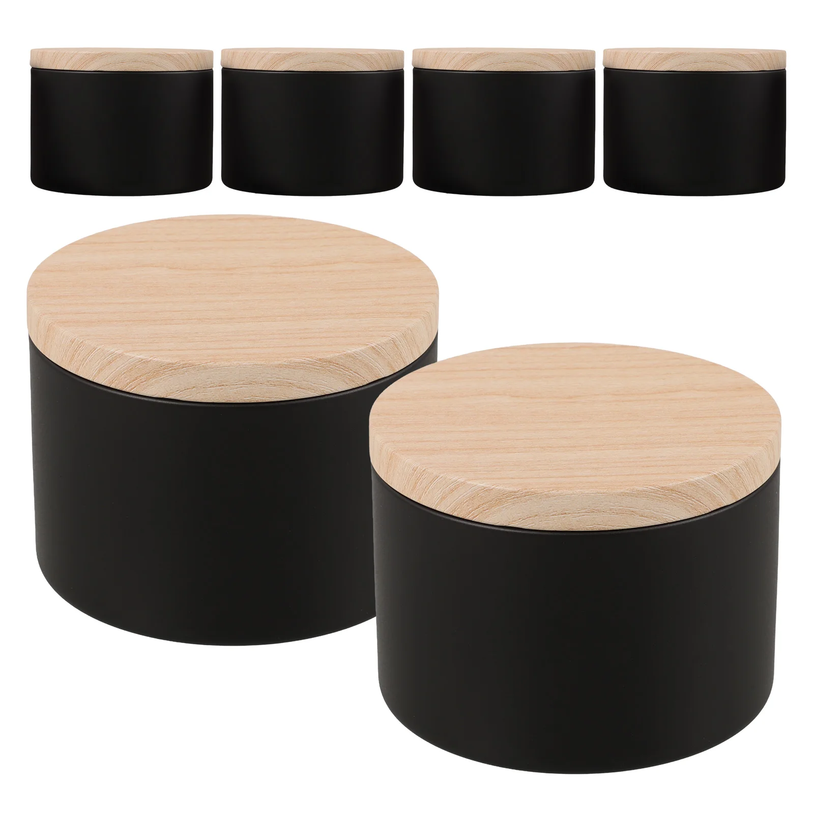 

6 Pcs Black Jars Empty Tin Containers for DIY Wax Melts Storage Mini Metal Tea Light Holder Boxes Tea Light Holders