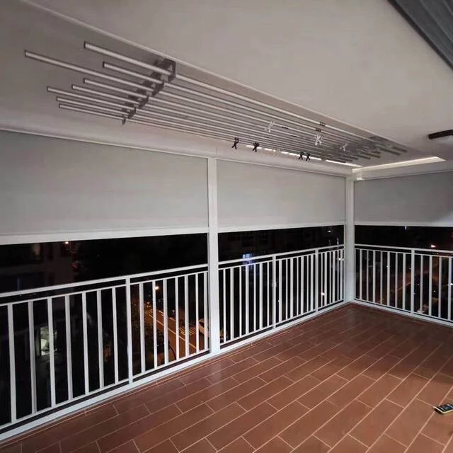 Electric Smart WIFI Control Waterproof Outdoor External Zipper Track Roller Blinds