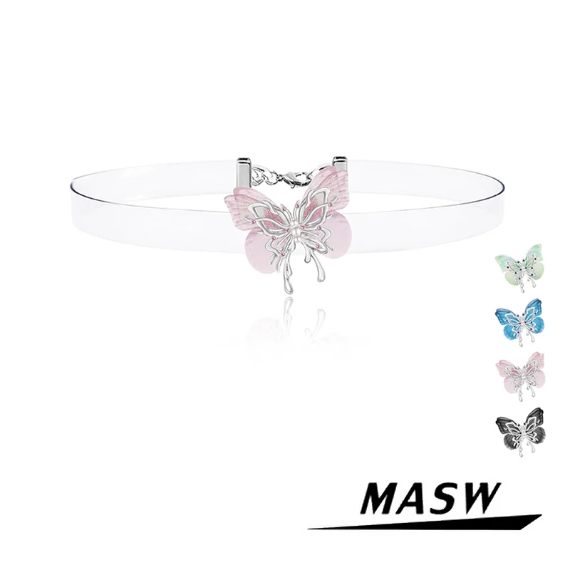 

MASW Original Design Spring Summer Style Fresh Butterly Necklace For Women Girl Party Wedding Gift Trend Jewelry Hot Sale