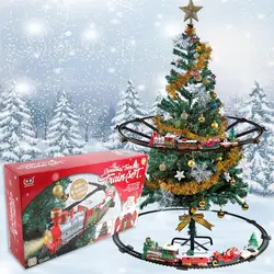 Christmas Train Electric Train Set For Christmas Tree Track Car Christmas Decoration Trains Noel Gift Round Rail Train Carousel