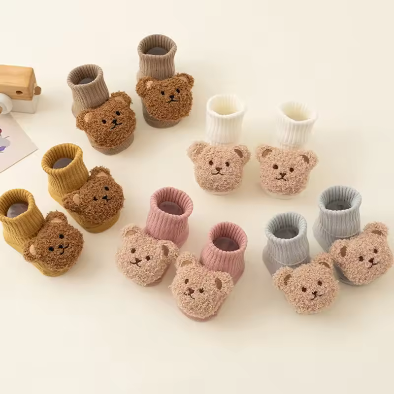 Cute Cartoon Bear Baby Socks for Boy Girl Winter Soft Cotton Anti Slip Soled Newborn Toddler Sock Kids Thicken Socken Warm Socks - Image 2