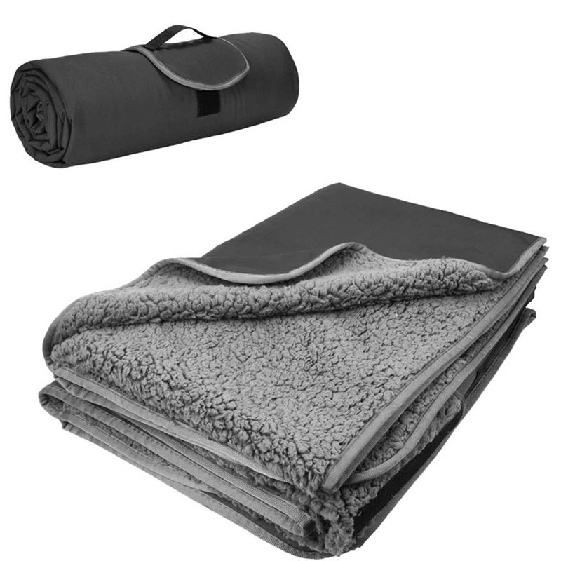 

Outdoor Camping Windproof Warm Blanket Portable Waterproof Tourism Camping Fishing Blanket Cold-Resistant Fleece Blanket