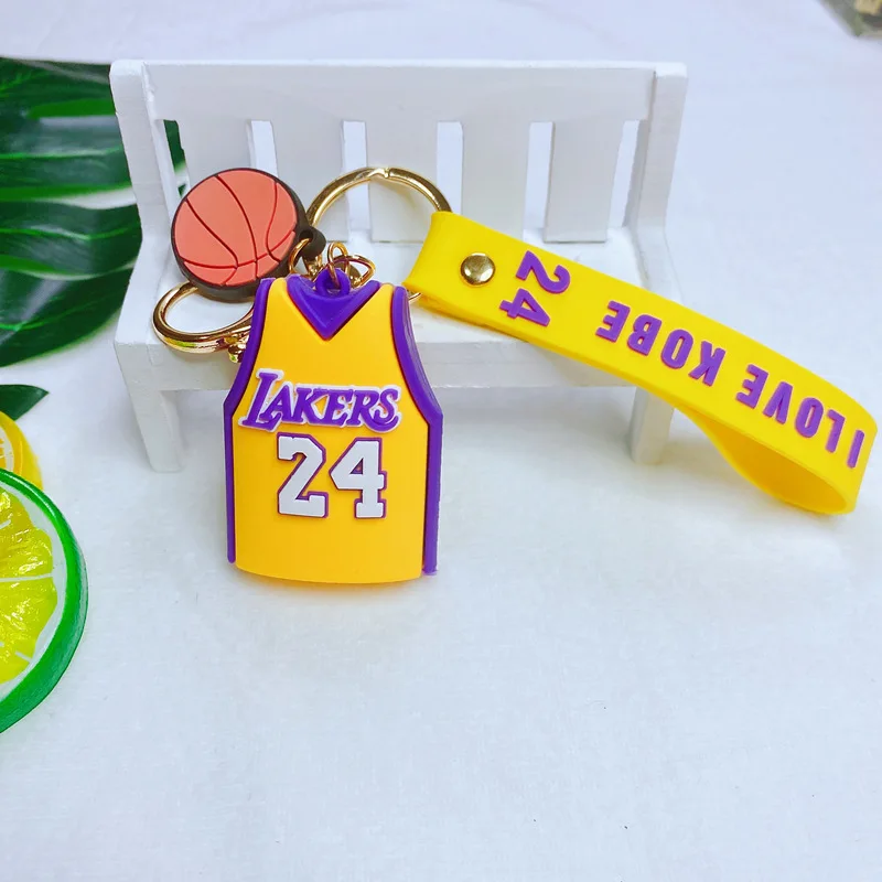 Keychain Kobe-Bryant Basketball Star Keychain Metal Kobe Jersey Keyrings Basketball Key Accessory Memorial Gifts