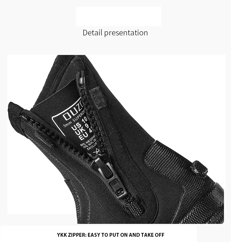5 mm Neopren-Tauchstiefel, rutschfeste Sohle, Outdoor-Sport, Wassersport, Tauchen, Schnorcheln, Surfen, Schwimmen, Bootfahren – Detail 6