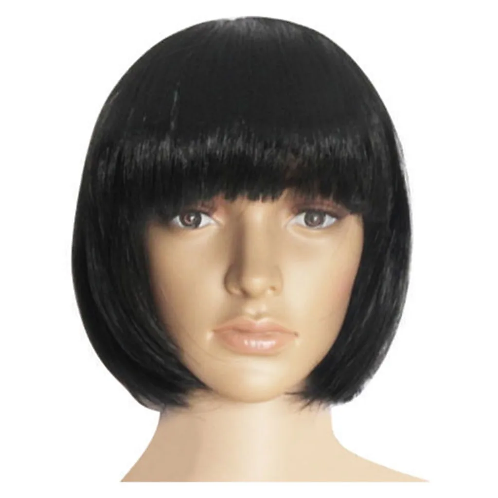 Wigs Short Straight Synthetic Hair Full Wigs for Women Natural Looking Heat