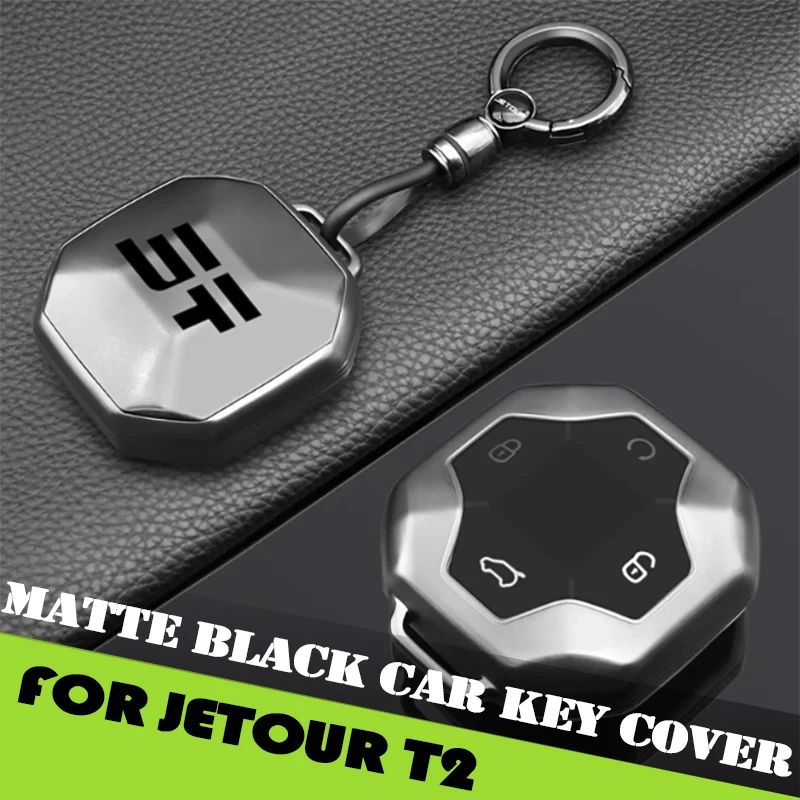 Car Key Cover Fit for Jetour Traveller T2 2023 2024 2025 Modified Matte Black Car Key Protective Shell Auto Interior Accessories