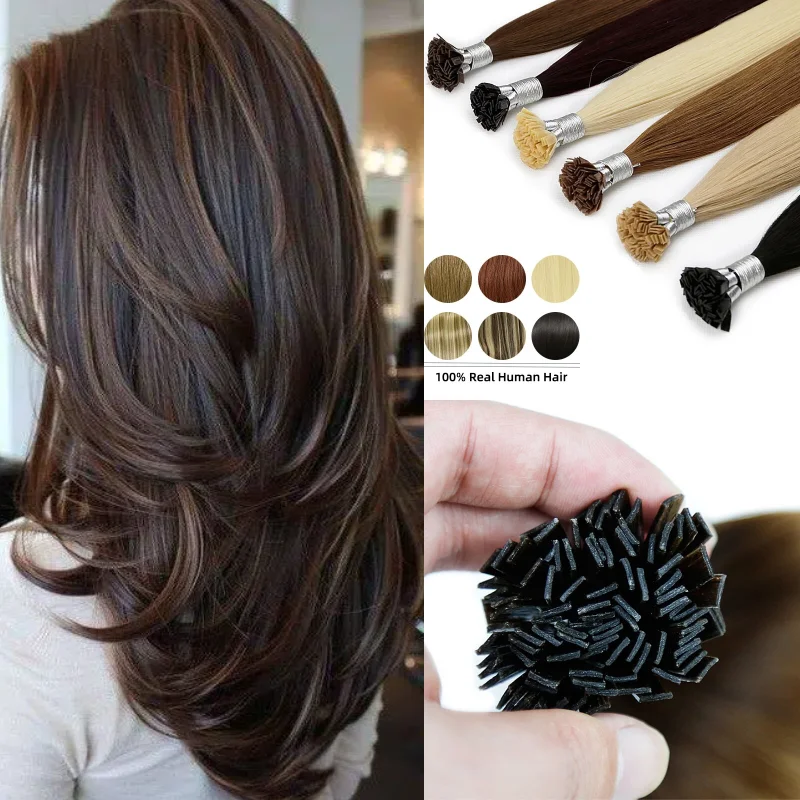 人毛フラットチップヘアウェフト16インチ50本ヘアピース卸売ドロップシップカラー-27-p18-613-18