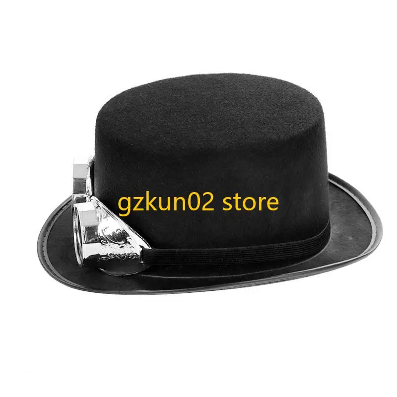 KXRB Steampunk Men Hat Gay Top Hat Steampunk Top Hat Black Halloween Top Hat Carnival