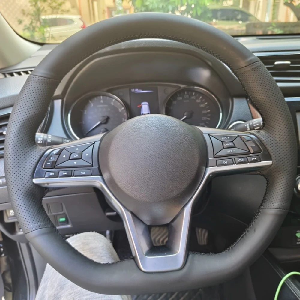 Car Accessories Braid Perforated Non-slip Microfiber Leather Steering Wheel Cover For Nissan X-Trail Qashqai Rogue Altima