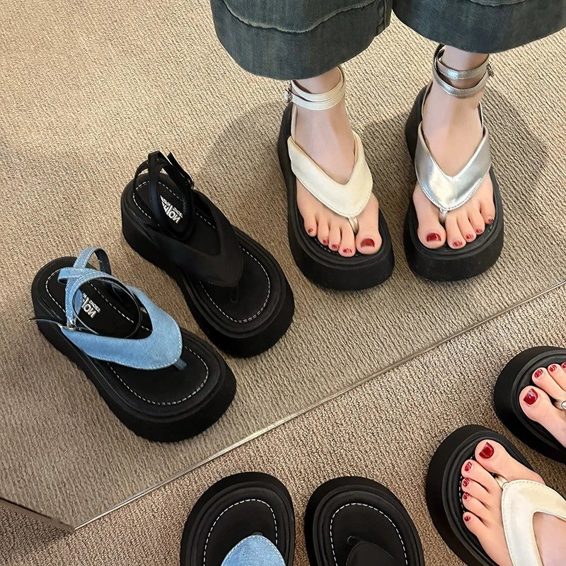 Sandalias de Plataforma con Suela Gruesa para Mujer, Sandalias de Playa Casuales Ligeras, Modernas y Cómodas para el Verano