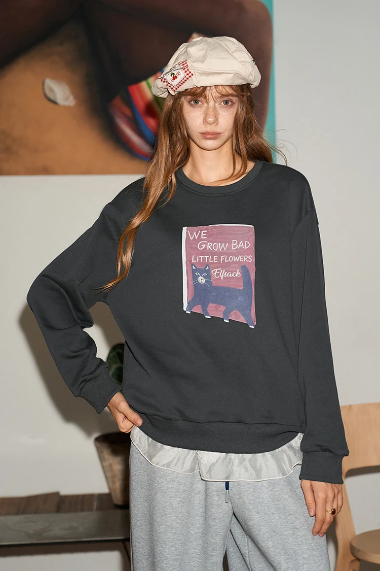ELFSACK Damen-Sweatshirt mit Grafik- und Slogan-Print, Alltags-Outdoor-Oberteil – Detail 13