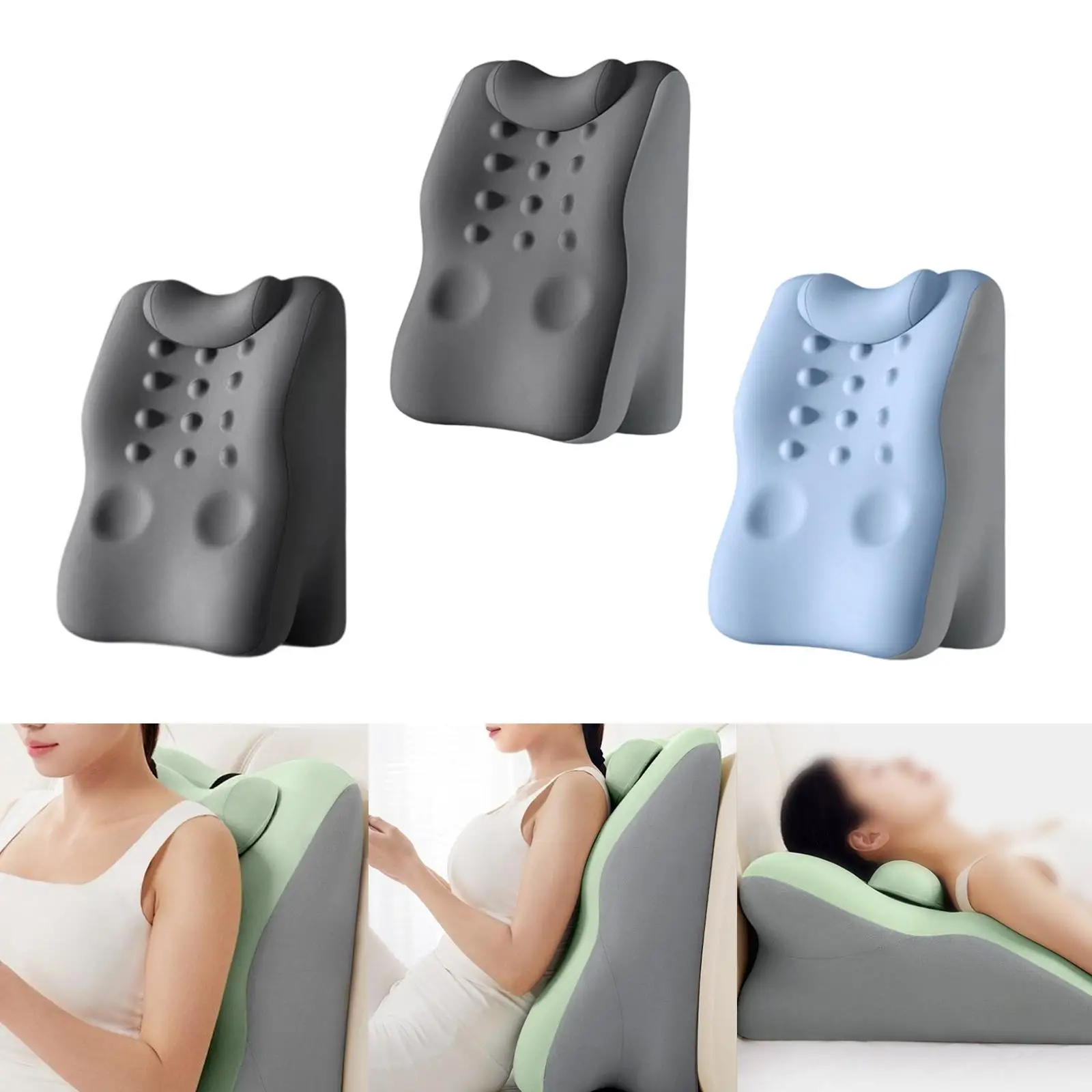 

Back Support Cushion Removable Washable Cover Neck Pillow Memory Foam for Long Sitting Apartment Bed