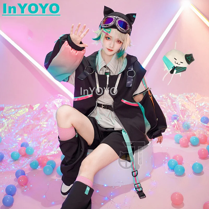 InYOYO Aza Cosplay Costume VirtuaReal VTuber New Clothes Fashion Handsome Uniform Game Suit Halloween Party Outfit 2023